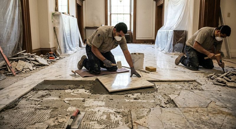 Marble Tile Floor Installation in Wilmington, NC